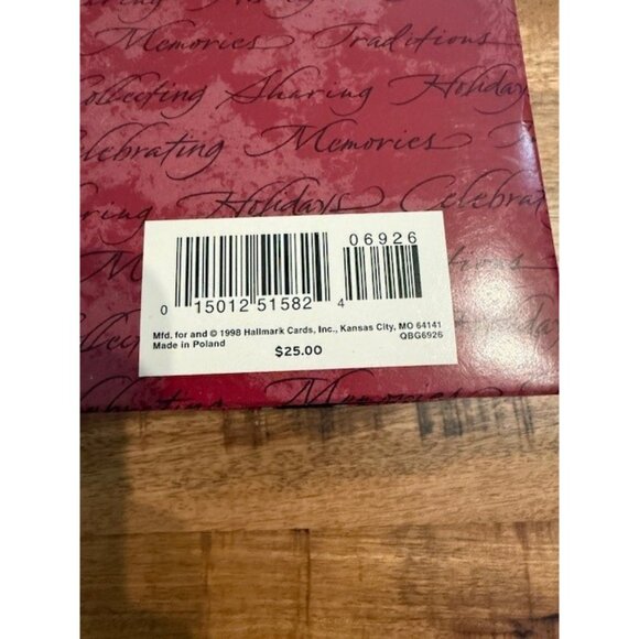 Pink Poinsettias Blown Glass Hallmark Crown Reflections Ornament 1998 Vintage - Picture 8 of 9